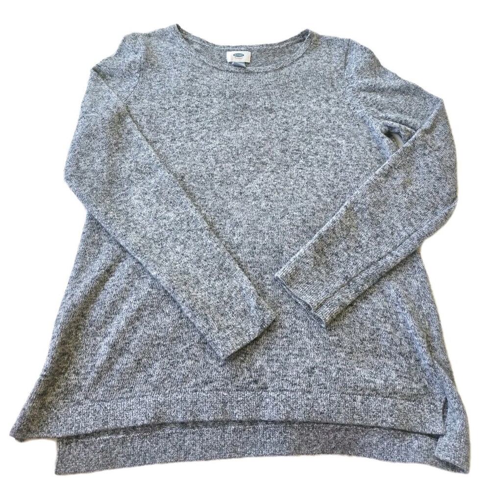 Old Navy Women's Size Large Sweater Gray Soft Beach Coastal Pullover Vacation